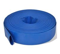 vidaXL Flat Hose 50m 2" PVC Water Delivery Farm Pump Reel Tubing Pipe Fitting