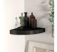 vidaXL Floating Corner Shelf Black 25x25x3.8 cm MDF