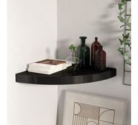 vidaXL Floating Corner Shelf Black 35x35x3.8 cm MDF Display Hanging Rack Home