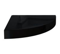 vidaXL Floating Corner Shelf High Gloss Black 25x25x3.8 cm MDF Hanging Rack