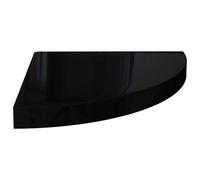 vidaXL Floating Corner Shelf High Gloss Black 35x35x3.8 cm MDF Hanging Rack