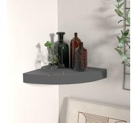 vidaXL Floating Corner Shelf High Gloss Grey 25x25x3.8 cm MDF