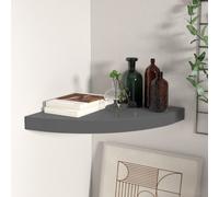 Vidaxl Floating Corner Shelf High Gloss Grey 35X35X3.8 Cm Mdf, Grey