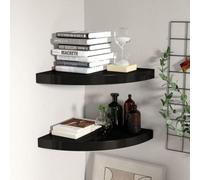 Vidaxl Floating Corner Shelves 2 Pcs Black 35X35X3.8 Cm Mdf