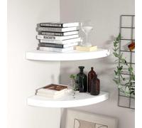 vidaXL Floating Corner Shelves 2 pcs High Gloss White 35x35x3.8 cm MDF
