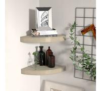 Vidaxl Floating Corner Shelves 2 Pcs Oak 25X25X3.8 Cm Mdf
