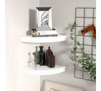 Vidaxl Floating Corner Shelves 2 Pcs White 25X25X3.8 Cm Mdf