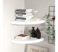 Vidaxl Floating Corner Shelves 2 Pcs White 35X35X3.8 Cm Mdf