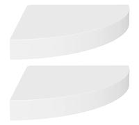 Vidaxl Floating Corner Shelves 2 Pcs White 25X25X3.8 Cm Mdf