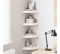 Vidaxl Floating Corner Shelves 4 Pcs High Gloss White 25X25X3.8 Cm Mdf