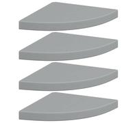 vidaXL 4x Floating Corner Shelves Grey MDF Display Unit Bookcase Shelving