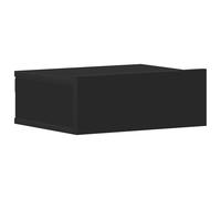 vidaXL Floating Nightstand Black Engineered Wood Wall-mounted Bedside Shelf