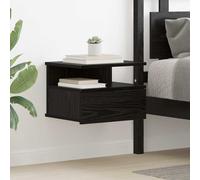 vidaXL Floating Nightstand Black oak 40 x 31 x 27 cm Engineered wood