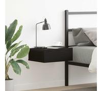 vidaXL Floating Nightstand Black Oak 40x32x15 cm Engineered Wood