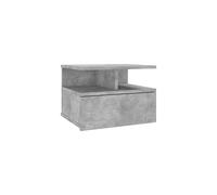 vidaXL Floating Nightstand - Compact and Space-Saving Bedside Cabinet with Drawer and Open Compartments, Engineered Wood Construction, Concrete Grey