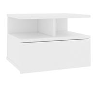 vidaXL Floating Nightstand White Engineered Wood Wall-mounted Bedside Shelf