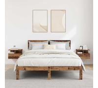 vidaXL Floating Nightstand with Drawer 2 pcs Old wood 40 x 31 x 27 cm, Modern Floating Table, Wall-Mounted Nightstand, Stylish Bedroom Organizer, Compact Bedside, Contemporary Room Decoration