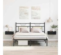 Vidaxl Floating Nightstands 2 Pcs Black 40X30X15 Cm Engineered Wood
