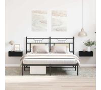 vidaXL Floating Nightstands 2 pcs Black Oak 40x32x15 cm Engineered Wood