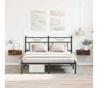 Vidaxl Floating Nightstands 2 Pcs Smoked Oak 40X30X15Cm Engineered Wood