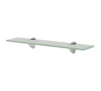 vidaXL Floating Shelf Glass - 50x20 cm, 8 mm Thick - Modern Transparent Wall Shelf with Zinc Alloy Brackets - Ideal for Living Room, Bedroom, Bathroom, Office