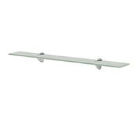 vidaXL Floating Glass Shelf 70x20 cm, Tempered Safety Glass & Zinc Alloy Clip Brackets, 8 mm Thickness, 10 kg Load Capacity, Modern Design, Easy Assembly, Suitable for Living Room, Bedroom, Bathroom