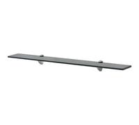 vidaXL Floating Shelf Glass 80x20 cm 8 mm, Black