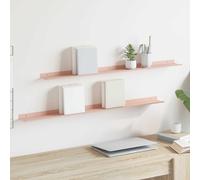 vidaXL Floating Shelf Wall-mounted 2 pcs Pink 100 x 9 x 2.5 cm Steel