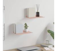 vidaXL Floating Shelf Wall-mounted 2 pcs Pink 30 x 18 x 2.5 cm Steel