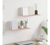 vidaXL Floating Shelf Wall-mounted 2 pcs Pink 40 x 18 x 2.5 cm Steel