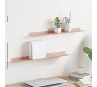 vidaXL Floating Shelf Wall-mounted 2 pcs Pink 60 x 9 x 2.5 cm Steel