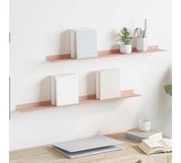 vidaXL Floating Shelf Wall-mounted 2 pcs Pink 80 x 9 x 2.5 cm Steel