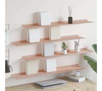 vidaXL Floating Shelf Wall-mounted 4 pcs Pink 100 x 18 x 2.5 cm Steel