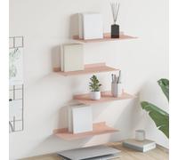 vidaXL Floating Shelf Wall-mounted 4 pcs Pink 40 x 18 x 2.5 cm Steel