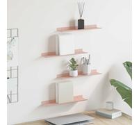 vidaXL Floating Shelf Wall-mounted 4 pcs Pink 40 x 9 x 2.5 cm Steel
