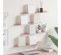 vidaXL Floating Shelf Wall-mounted 4 pcs Pink 60 x 9 x 2.5 cm Steel