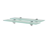 vidaXL Floating Shelves 2 pcs Glass 50x10 cm 8 mm | Modern Design | Clear Tempered Safety Glass | Zinc Alloy Brackets | Easy Assembly | for Living Room, Bedroom, Bathroom, Office
