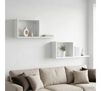 VidaXL Floating Shelves 2 Pcs White 80 X 15 X 30 Cm Engineered Wood