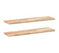 vidaXL Floating Shelves Storage Wall Shelf 2 pcs Untreated Solid Wood Acacia
