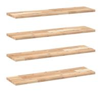 Floating Shelves 4 pcs 100x20x2 cm Untreated Solid Wood Acacia