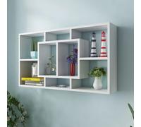 Floating Wall Display Shelf 8 Compartments Hanging Rack Floating Shelf vidaXL