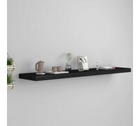 vidaXL Floating Wall Shelf Black 120x23.5x3.8 cm MDF Display Book Hanging Rack