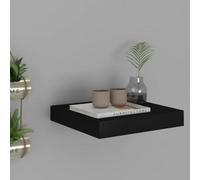 vidaXL Floating Wall Shelf Black MDF Bookcase Display Storage Living Room