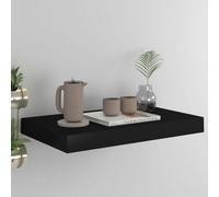 vidaXL Floating Wall Shelf Black 40x23x3.8 cm MDF Display Book Hanging Rack