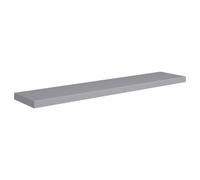 vidaXL Floating Wall Shelf Grey 120x23.5x3.8 cm MDF Display Book Hanging Rack
