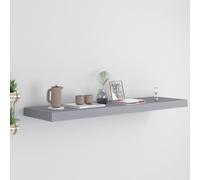 vidaXL Floating Wall Shelf Grey 90x23.5x3.8 cm MDF Display Book Hanging Rack