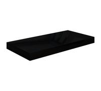 vidaXL Floating Wall Shelf High Gloss Black 50x23x3.8 cm MDF