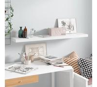 vidaXL Floating Wall Shelf High Gloss White 120x23.5x3.8 cm MDF