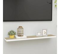 vidaXL Floating Wall Shelf Oak and White MDF Home Bookcase Wall Board CD Rack