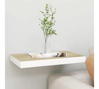 Vidaxl Floating Wall Shelf Oak And White 50X23X3.8 Cm Mdf